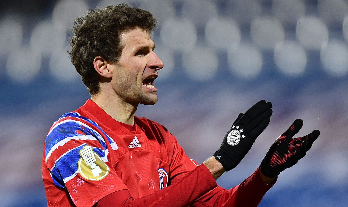 Thomas Müller, during the match against the Kiel