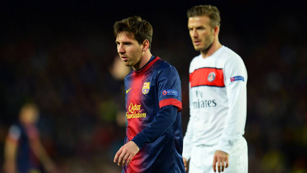 Beckham y Messi, en un Barça-PSG de hace tres temporadas