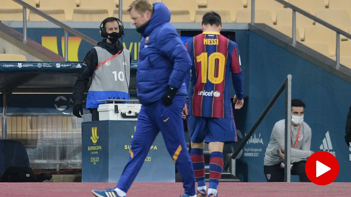 Leo Messi, expulsado contra el Athletic en la final de Supercopa de España