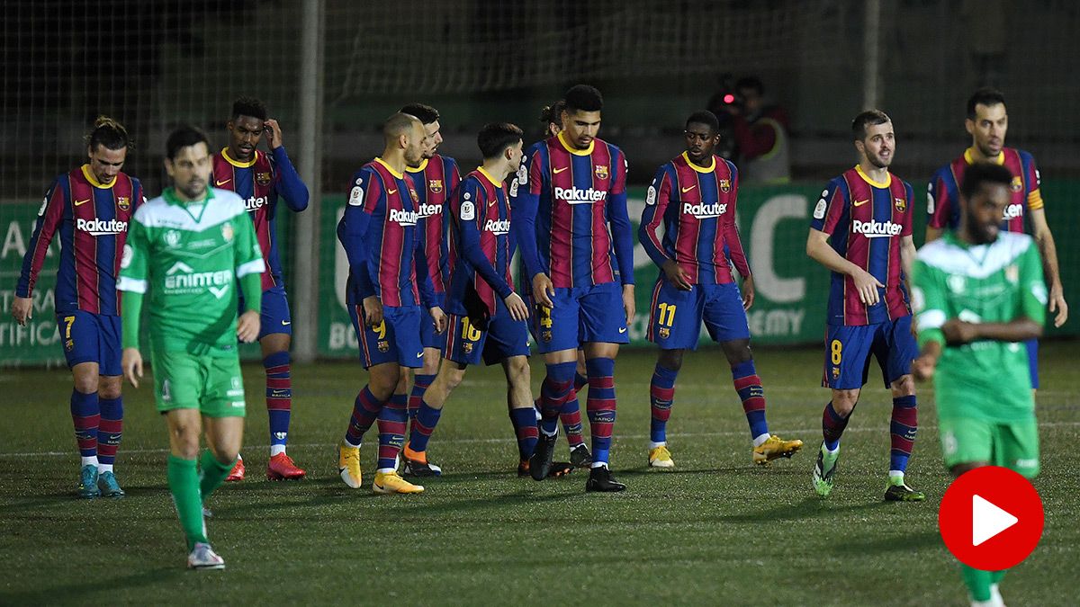 The FC Barcelona, after winning against the Cornellá in 1/16 of Copa del Rey