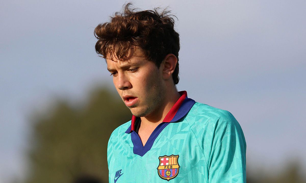 Sergi Rosanas, during a match with the inferior categories of the Barça
