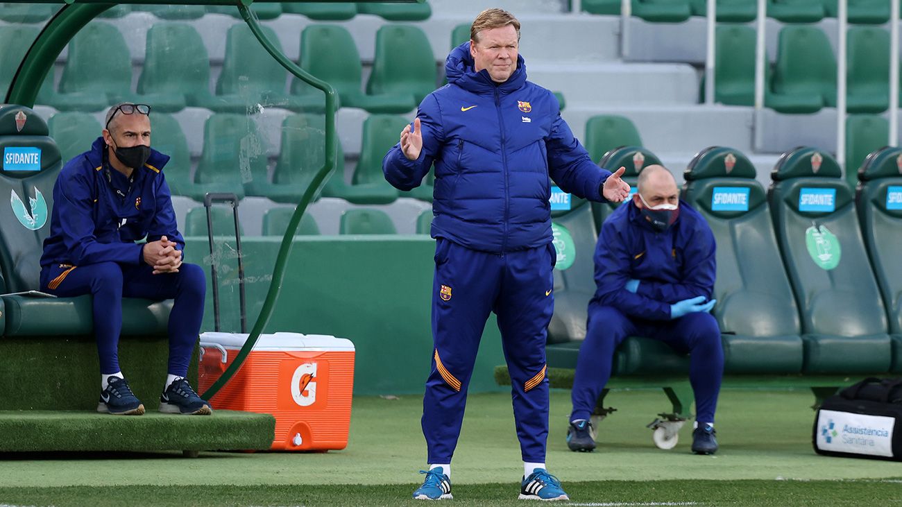 Ronald Koeman en el encuentro contra el Elche