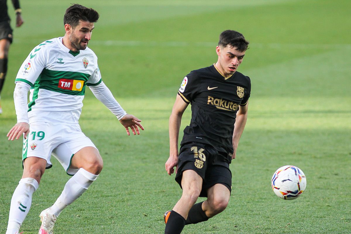 Pedri González, en el partido contra el Elche