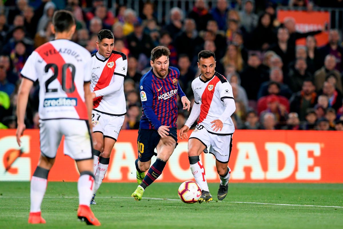 Messi en un partido contra el Rayo Vallecano