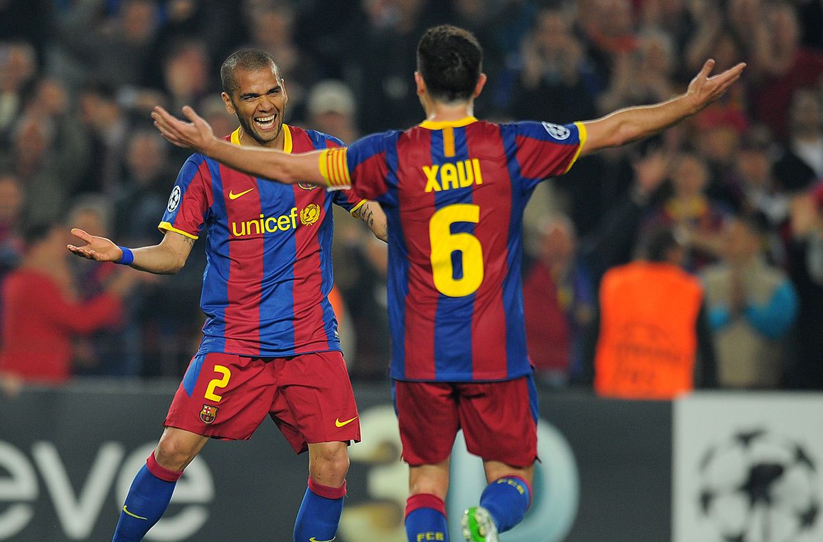 Dani Alves And Xavi remained  out of the eleven