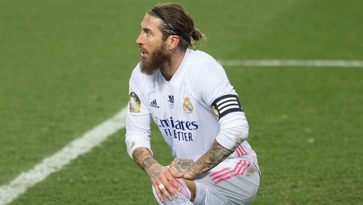 Sergio Ramos en un partido con el Madrid