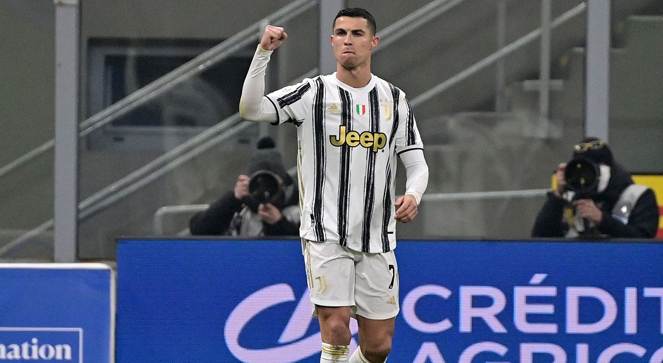 Cristiano Ronaldo celebrates a goal in Coppa