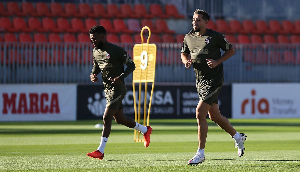 Lemar y Herrera, durante un entrenamiento