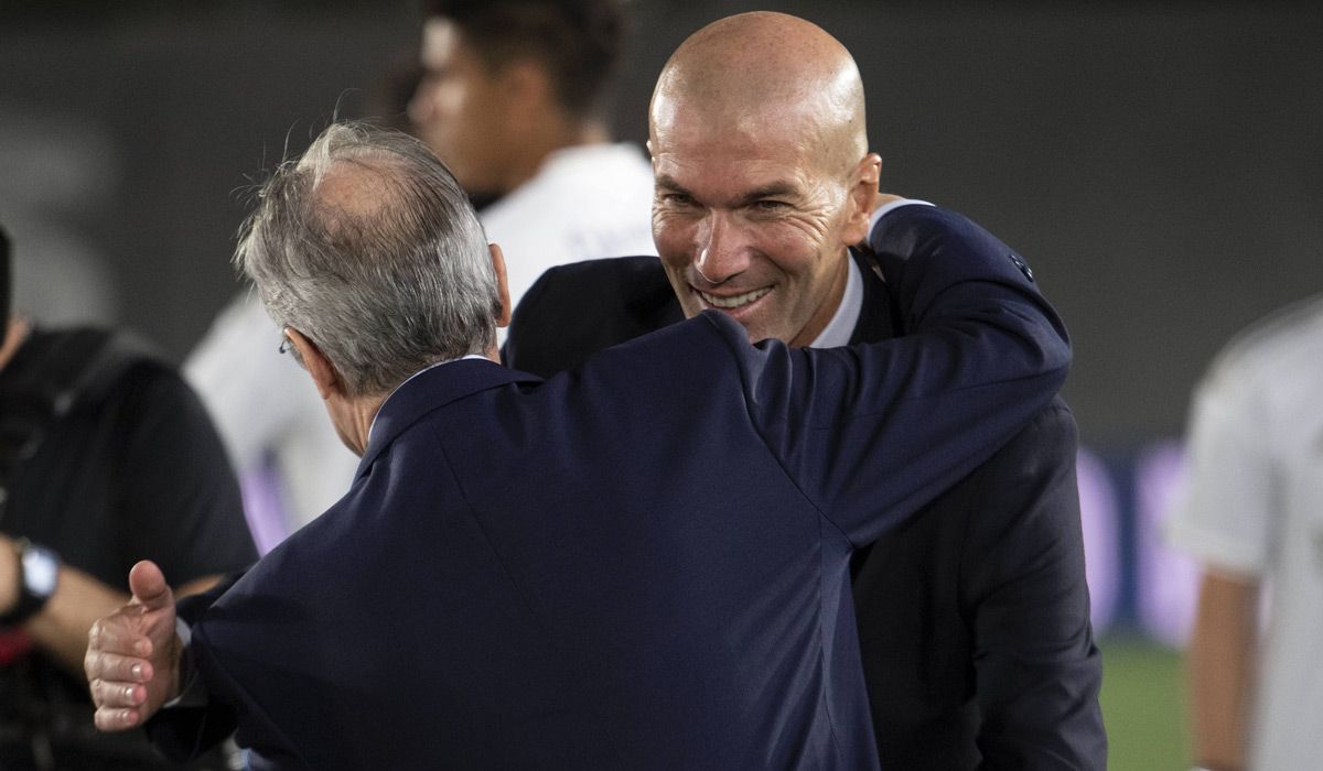 El presidente y el entrenador del Real Madrid