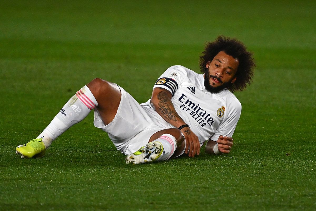 Marcelo en un partido con el Real Madrid