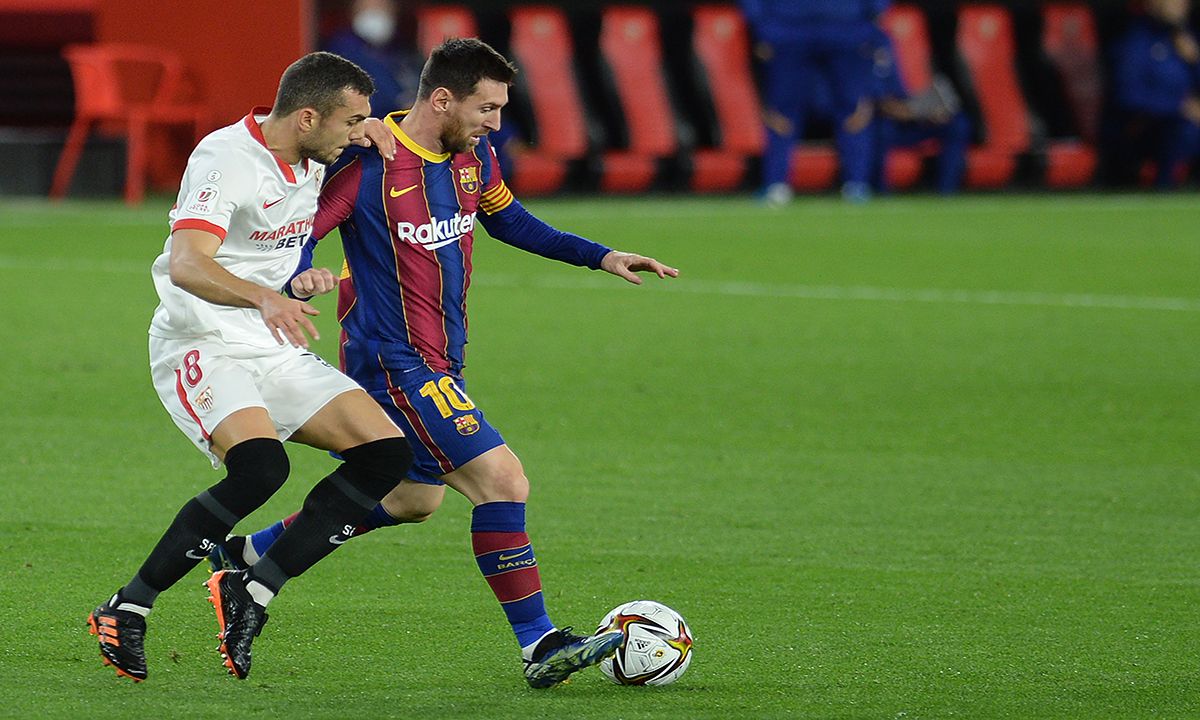 Messi y Joan Jordan en la Copa del Rey