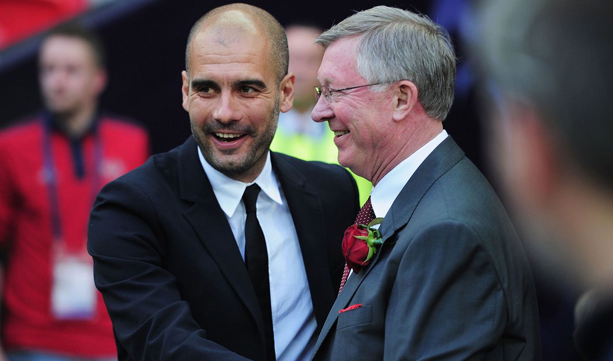 Ferguson and Guardiola, in an image of archive