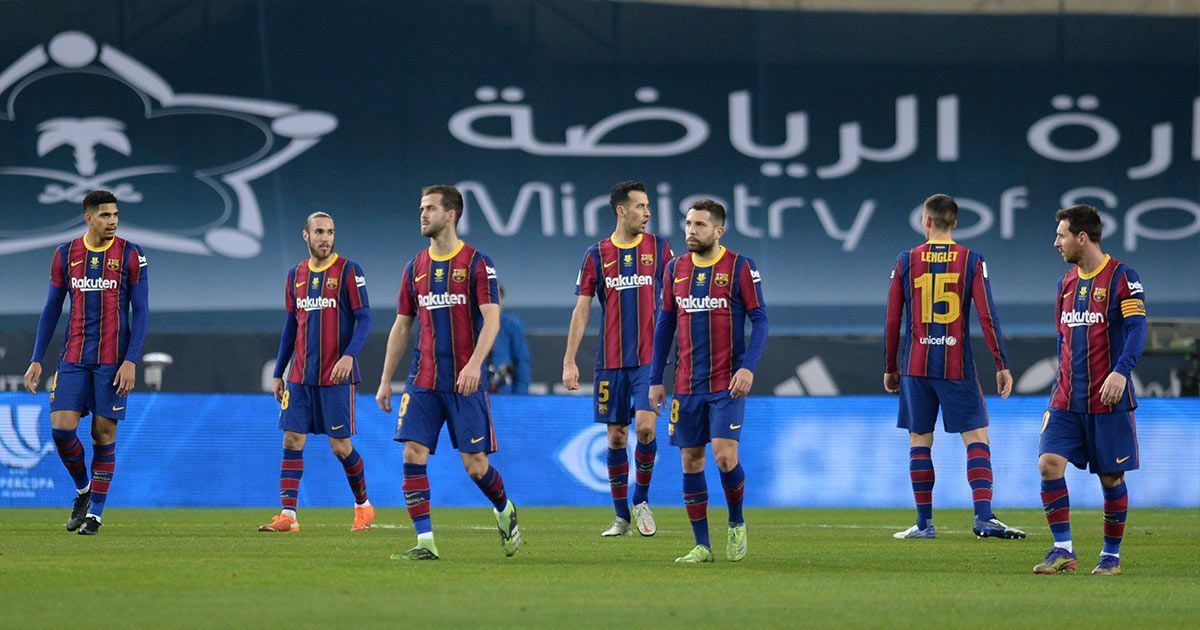 The Barcelona during the party against the Athletic Bilbao
