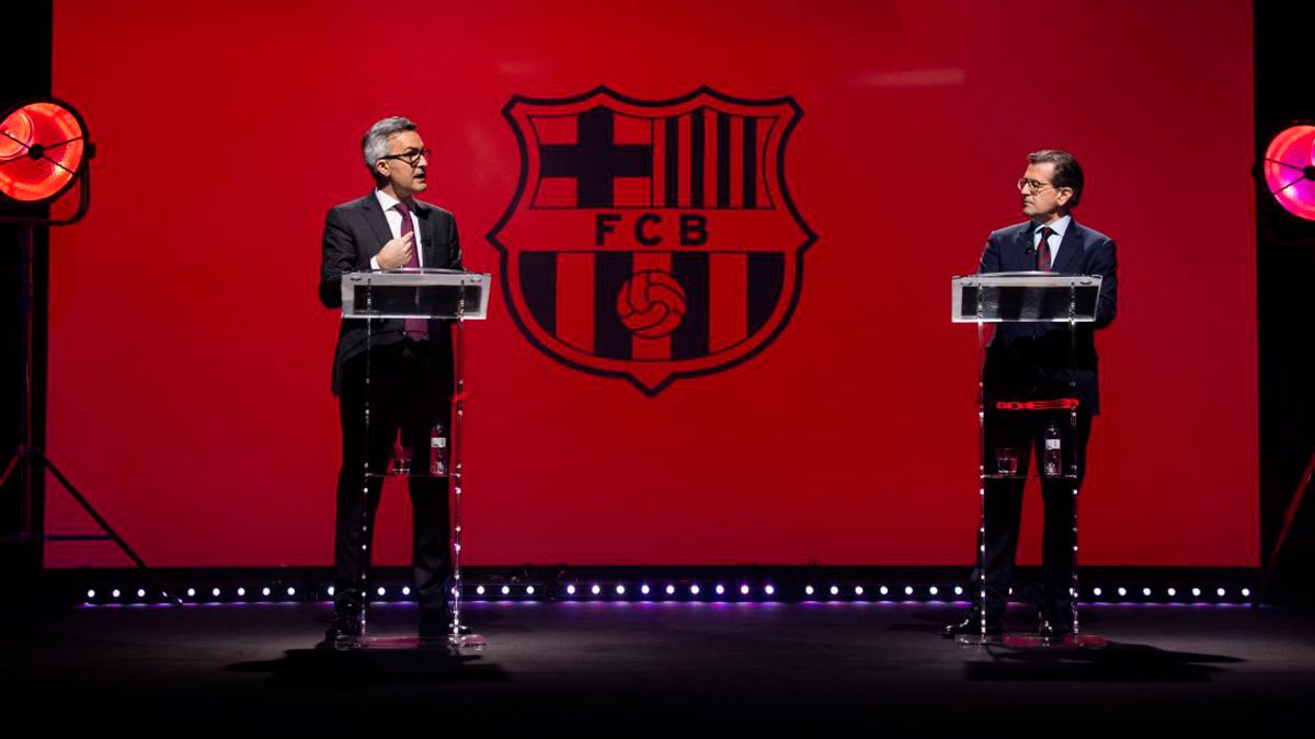 Debate entre Víctor Font y Toni Freixa por la presidencia del Barça / Foto: Twitter FCB