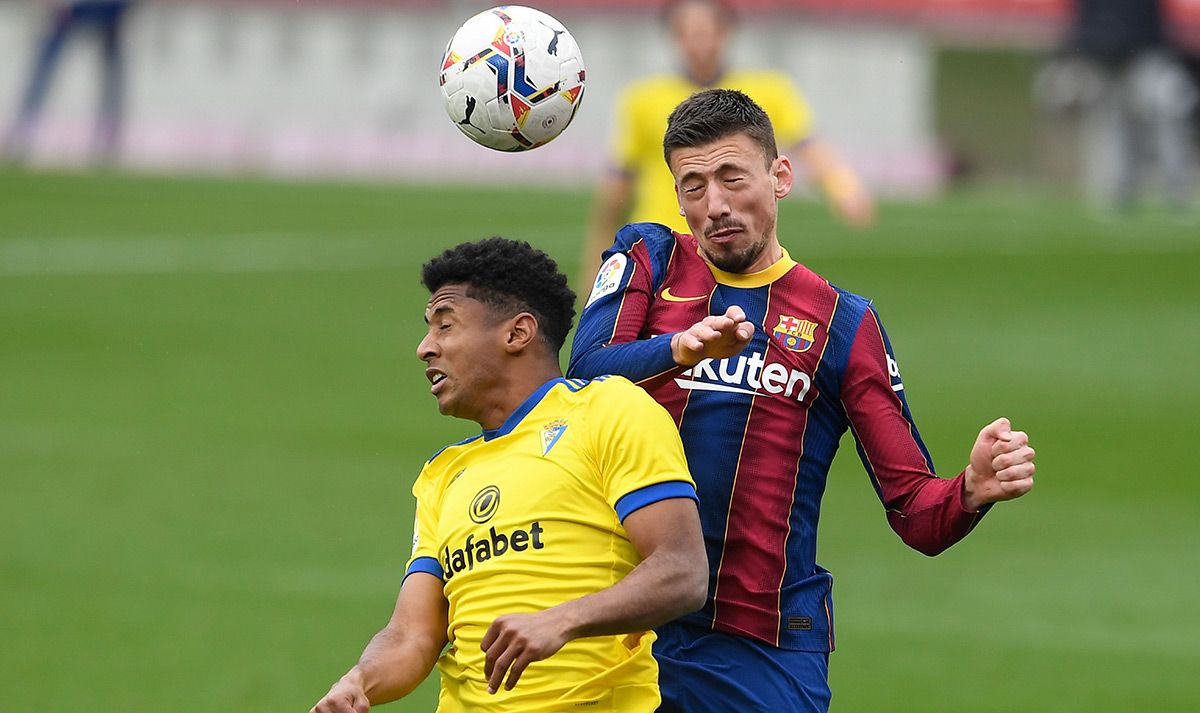 Clément Lenglet, during the match against the Cádiz