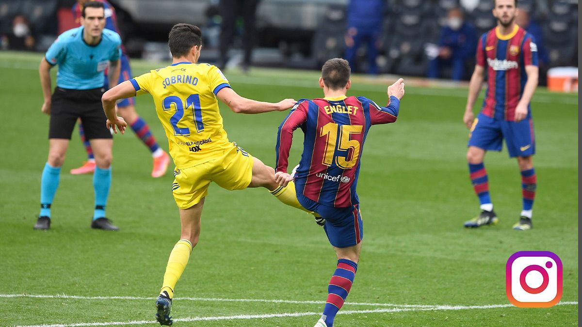 The defence Frenchman during the commitment in front of the Cádiz