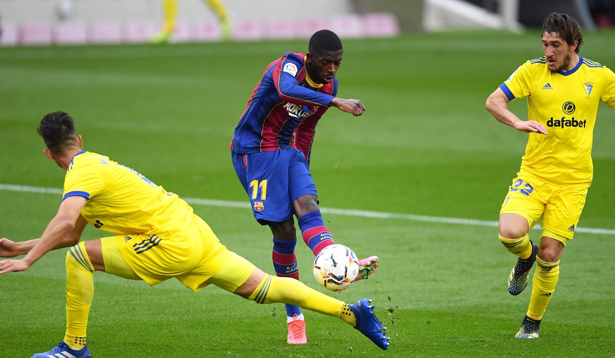 Ousmane Dembélé, en el Barça-Cádiz de LaLiga