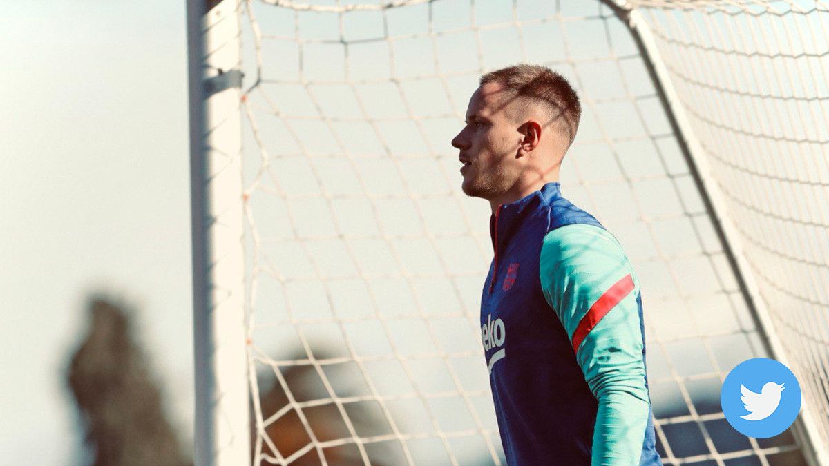 Ter Stegen entrenando con el Barcelona / Foto: @mterstegen1