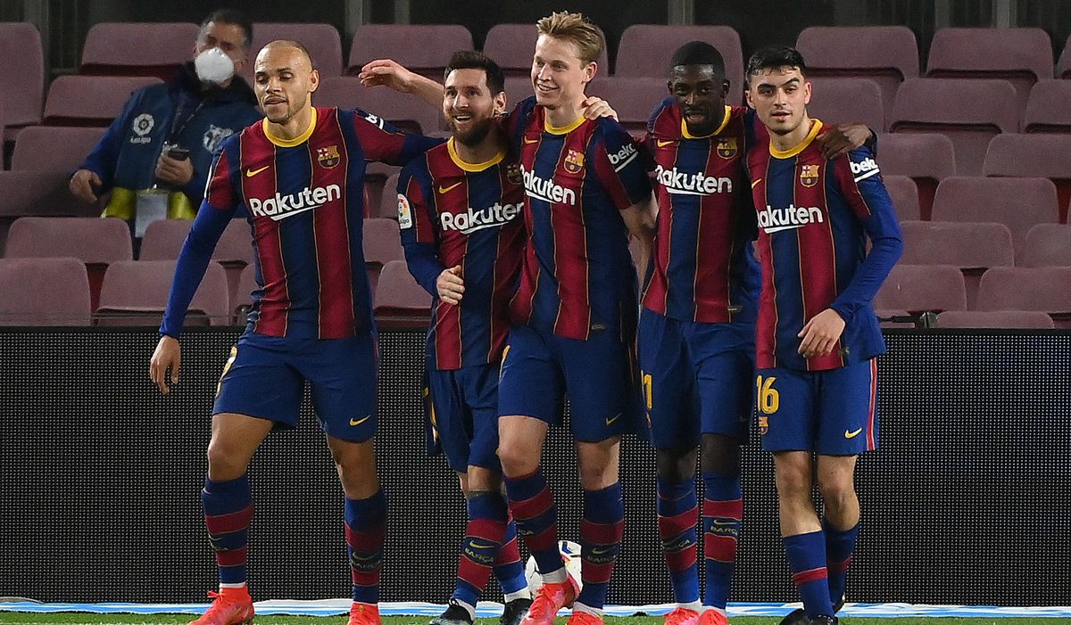 The Barça after the victory in front of the Elche