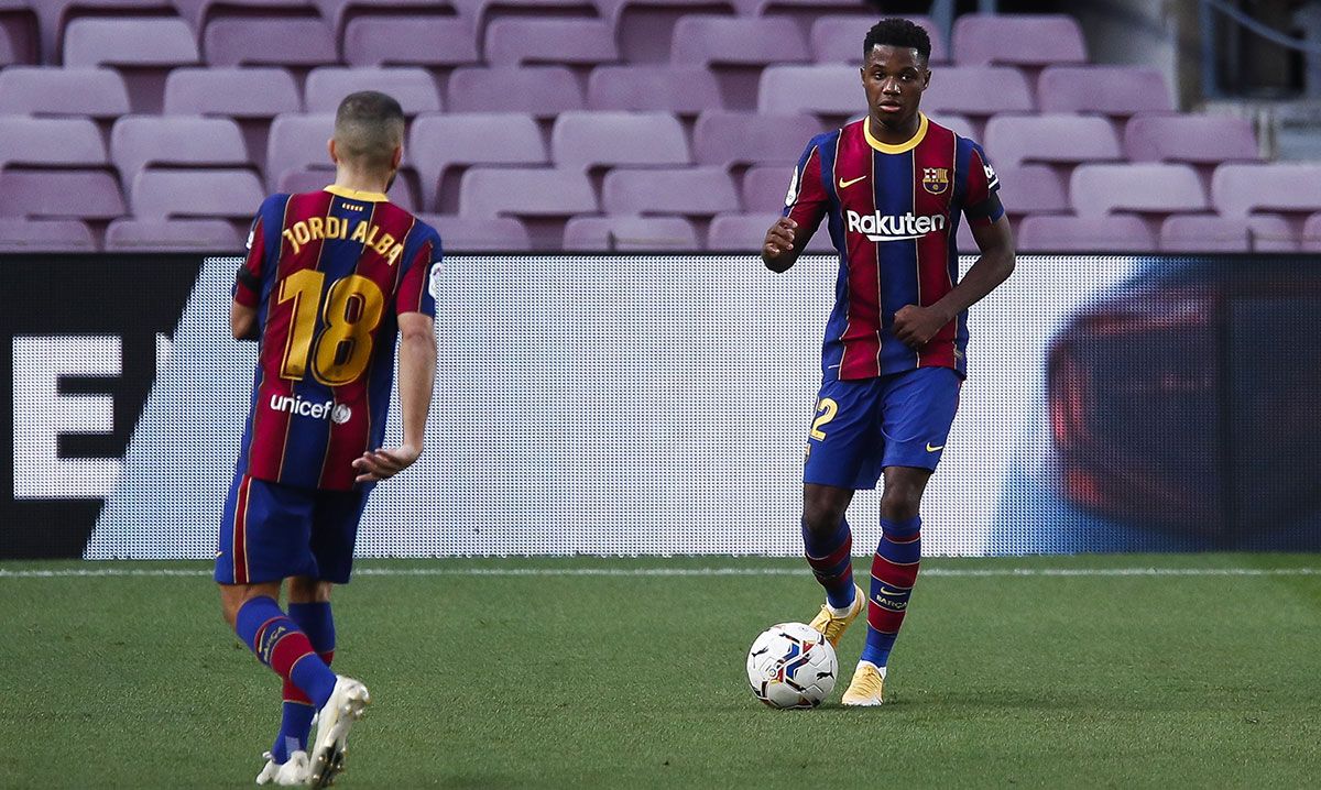 Ansu Fati en un partido del FC Barcelona