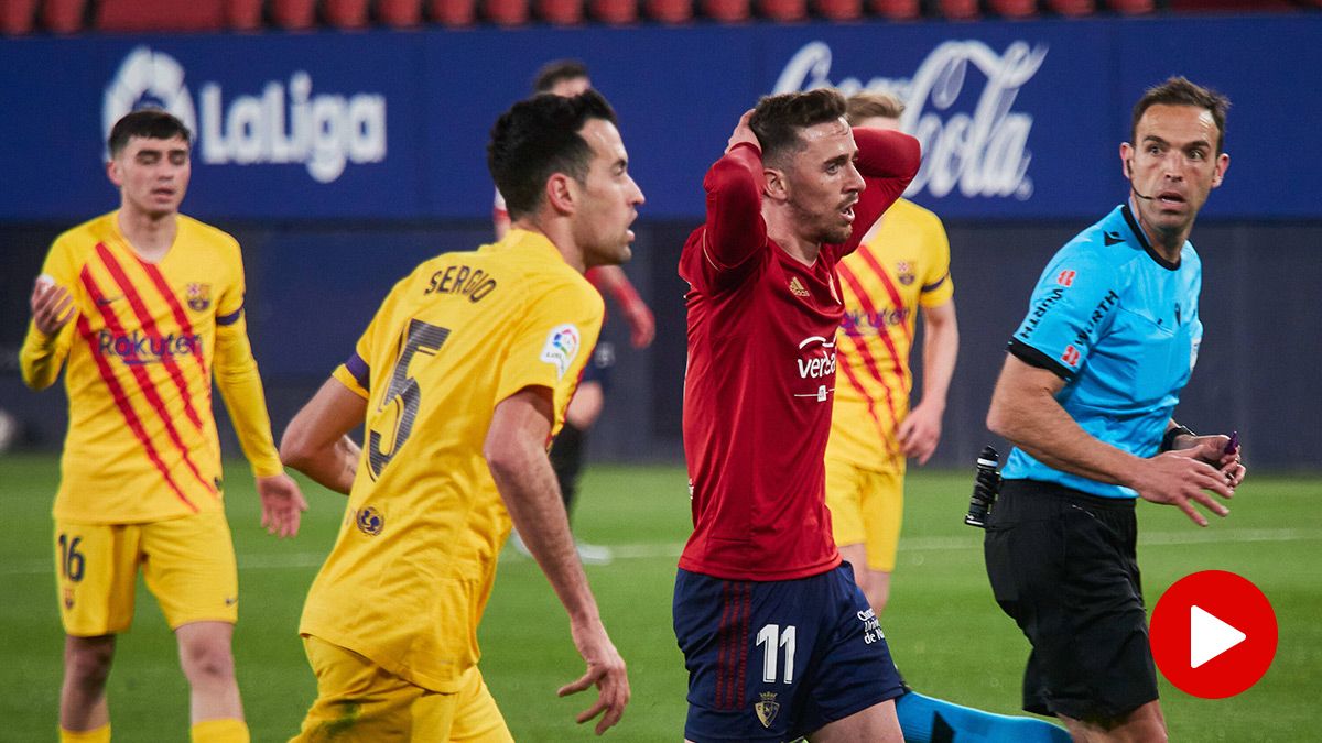 Osasuna, lamentándose por una ocasión fallada contra el Barça