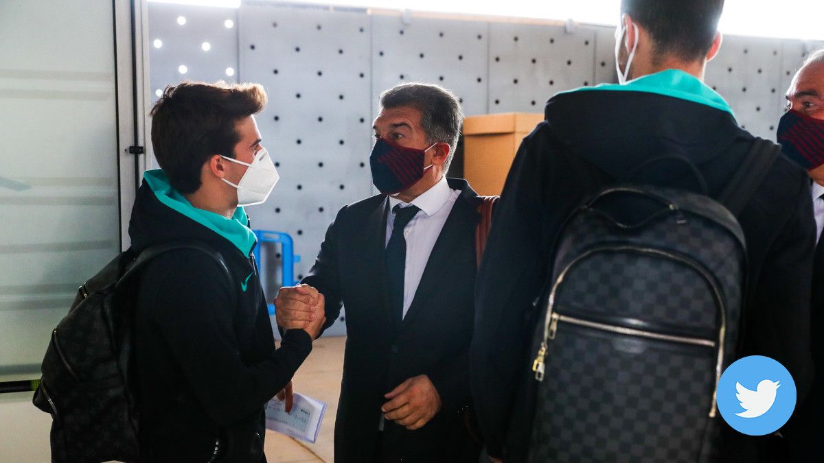 Messi and Laporta greeted  / Photo: @FCBarcelona_is