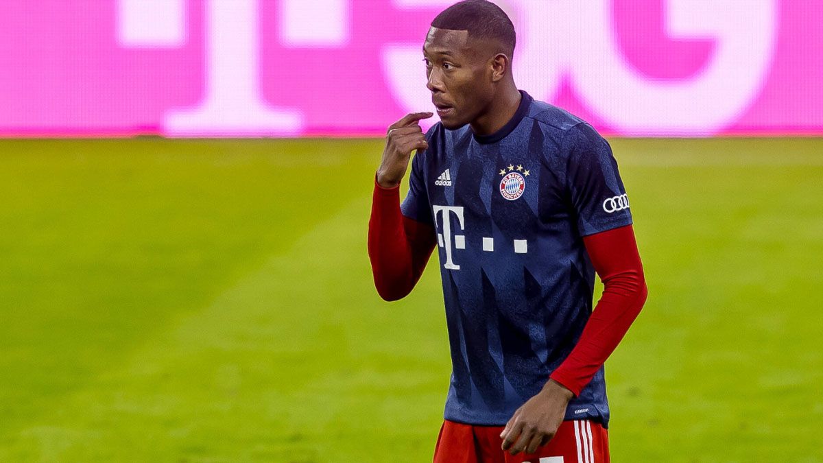 David Alaba en un entrenamiento con el Bayern de Múnich