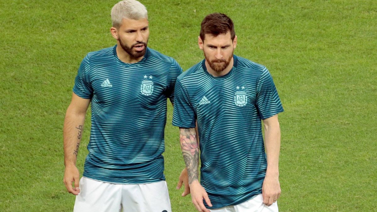 Agüero y Messi con la selección argentina