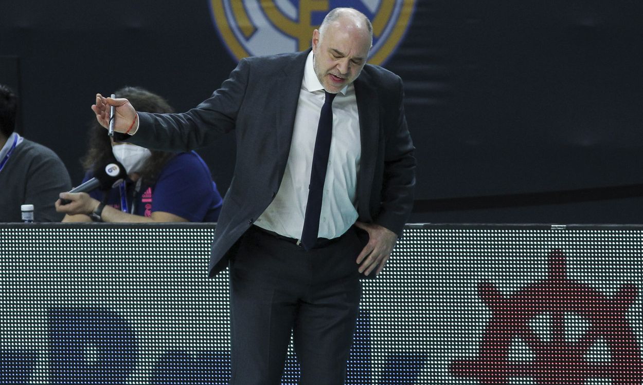 Pablo laso en un juego del Real Madrid