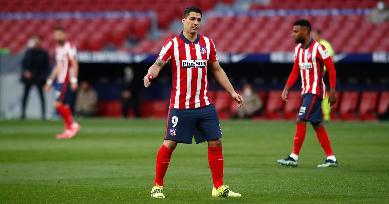 Luis Suárez en un partido con el Atlético