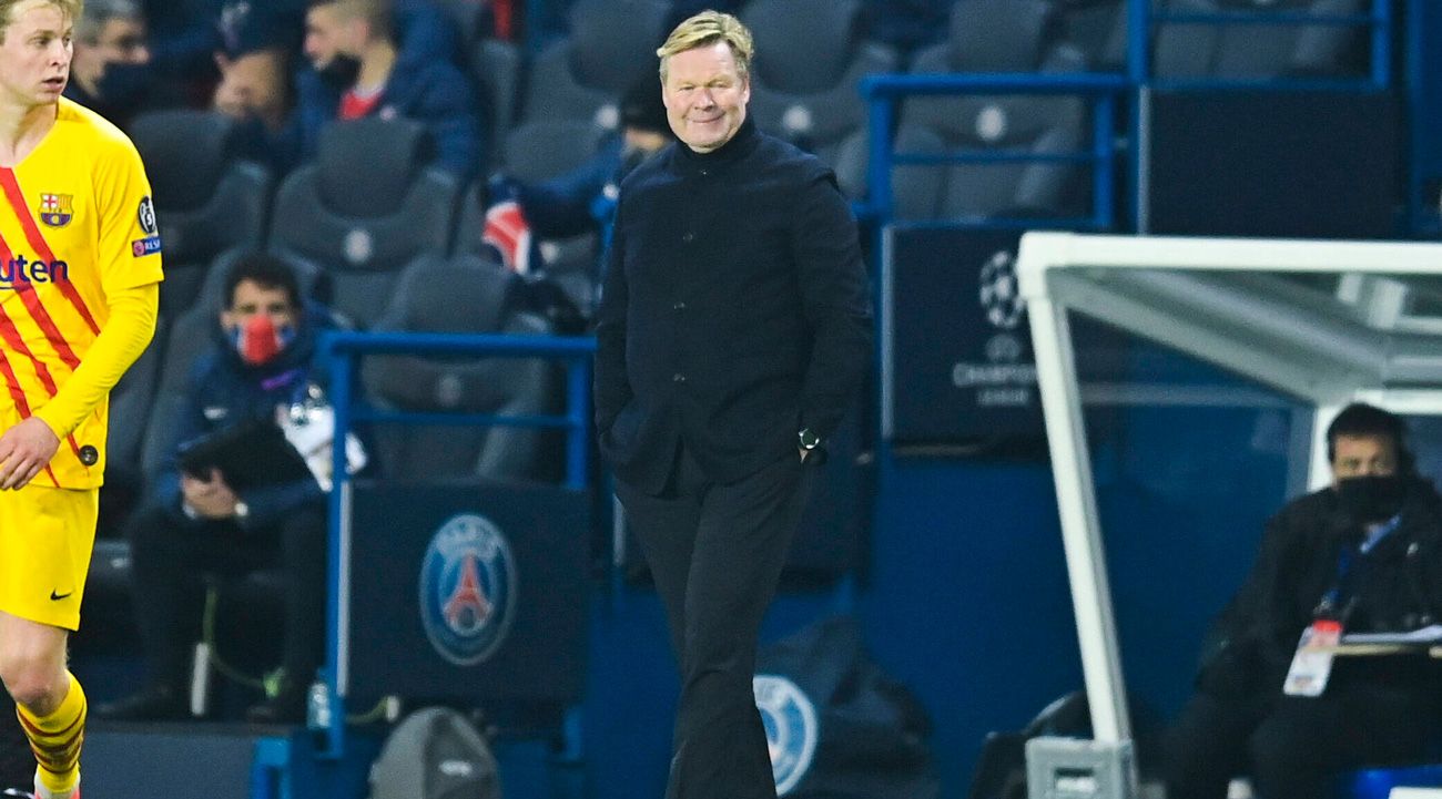 Ronald Koeman en un partido del Barça