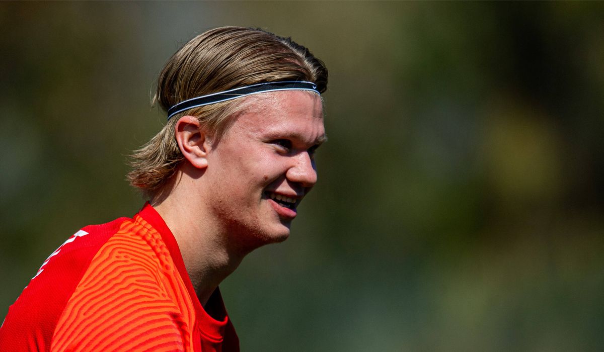 Erling Haaland, during a training