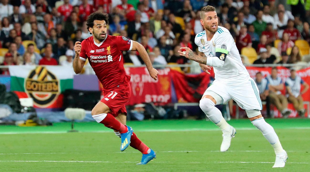 Ramos y Salah en la final de la Champions 2017-18