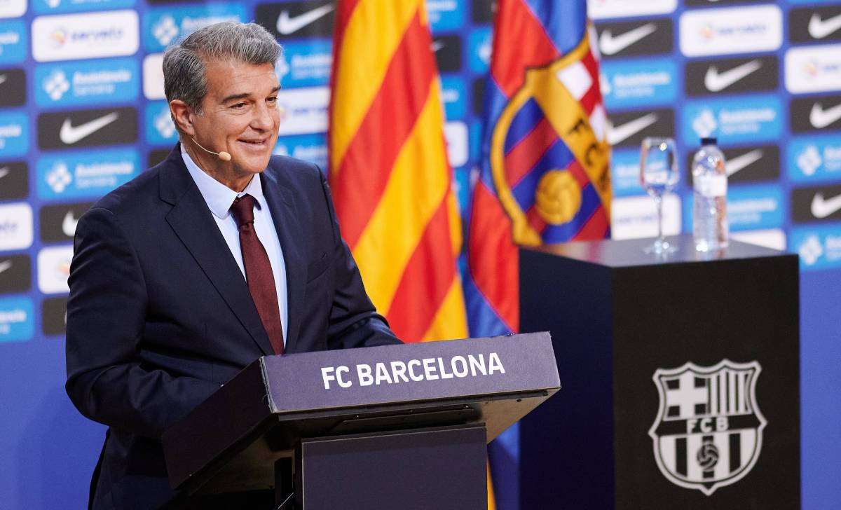 Joan Laporta in an official speech of the FC Barcelona