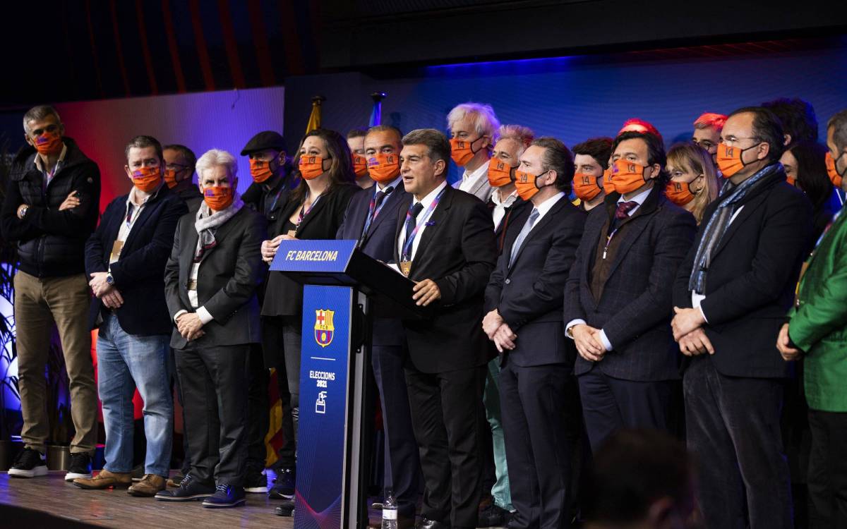 Joan Laporta, en un discurso como presidente del FC Barcelona