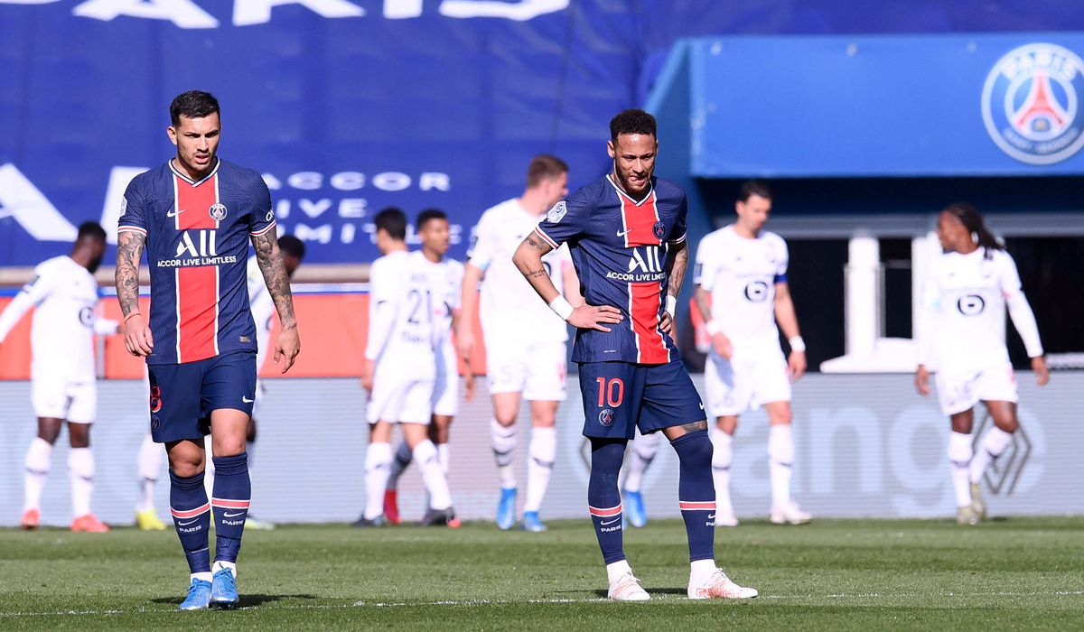 Neymar Jr, in the defeat of the PSG in front of the Lille