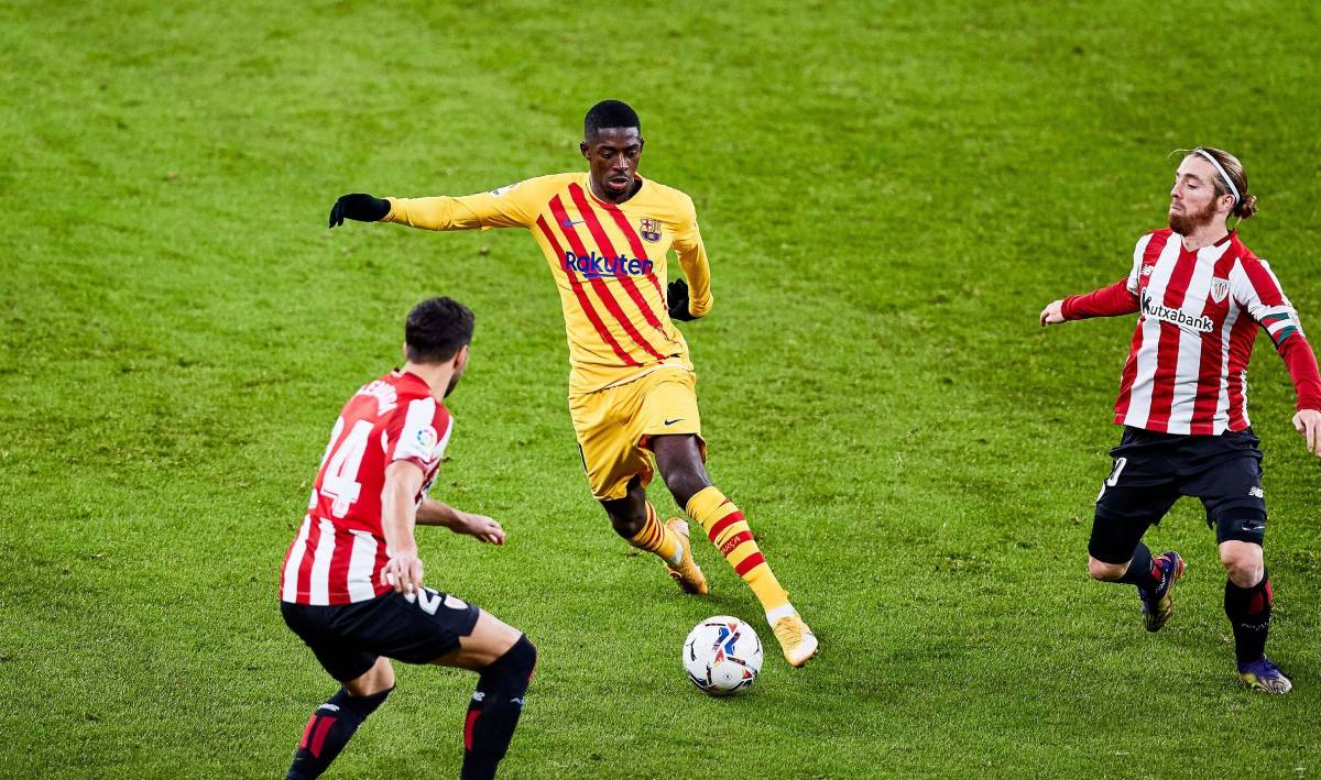 Ousmane Dembélé en un partido del FC Barcelona
