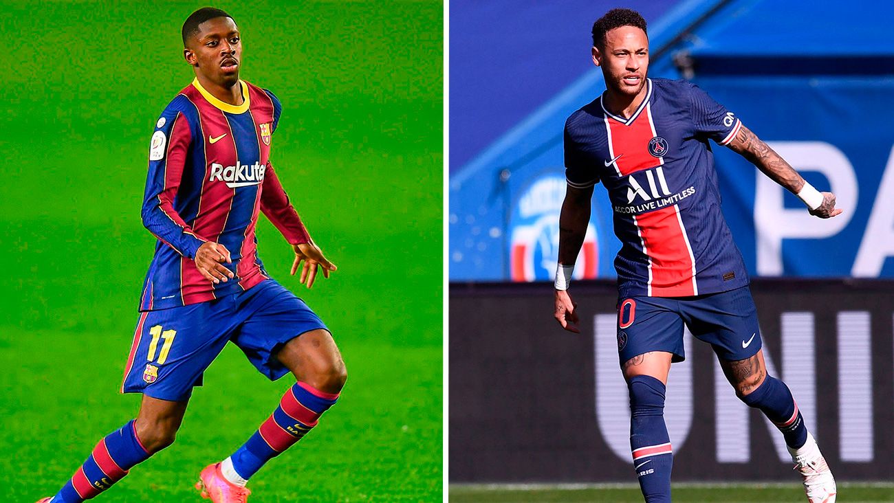 Dembélé y Neymar Jr en Barça y PSG