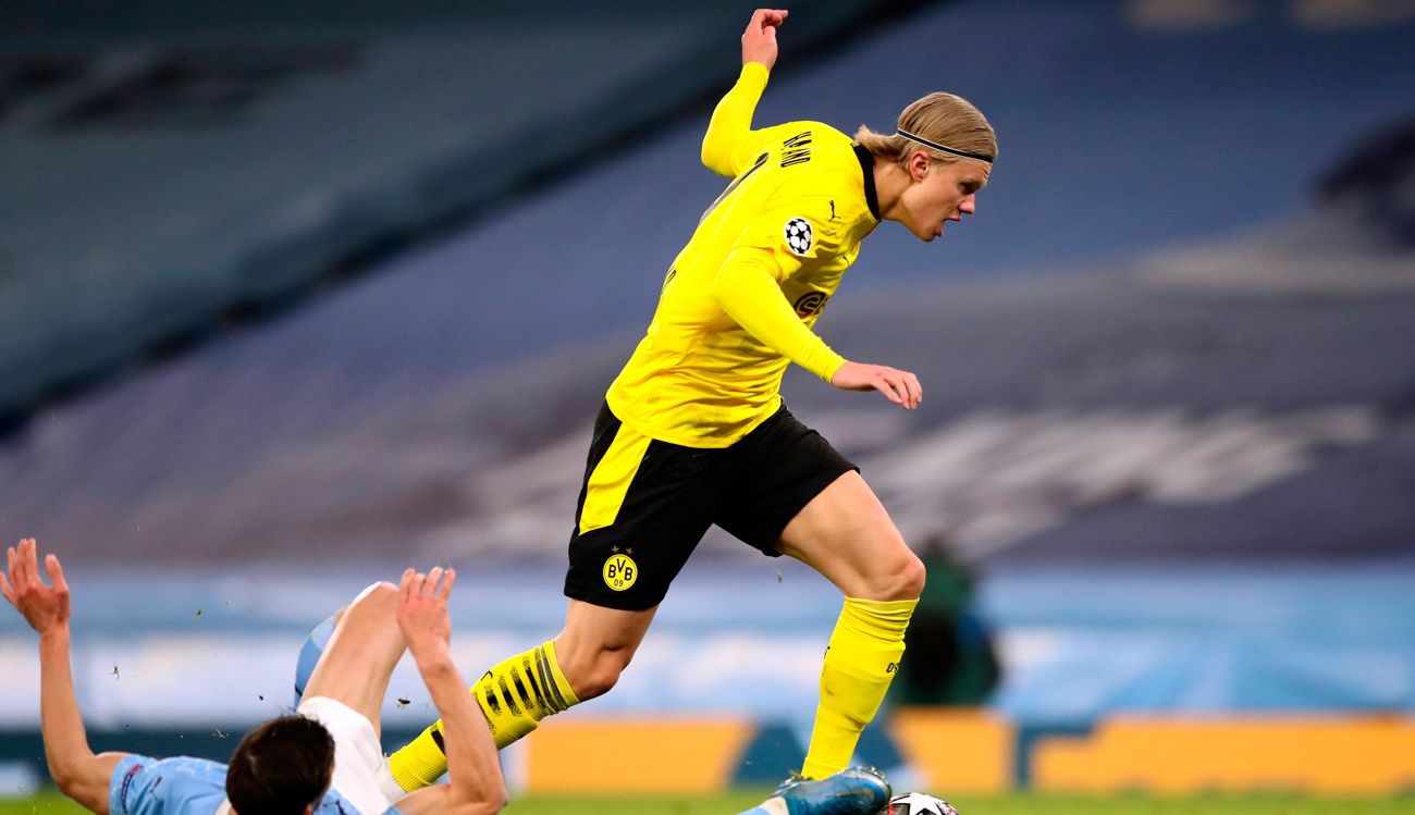 Erling Haaland en el partido ante el City