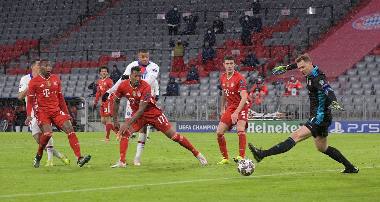 Mbappé marca el 2-3 ante el Bayern