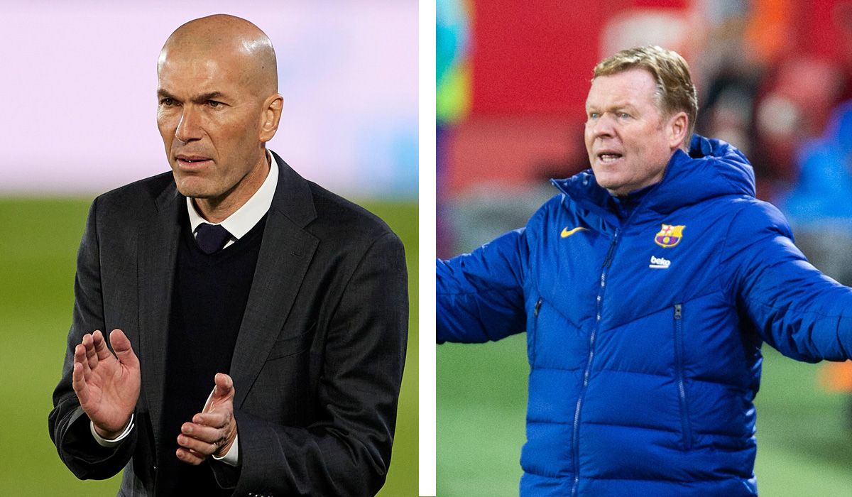 Zinedine Zidane and Ronald Koeman, trainers of the Real Madrid and FC Barcelona respectively