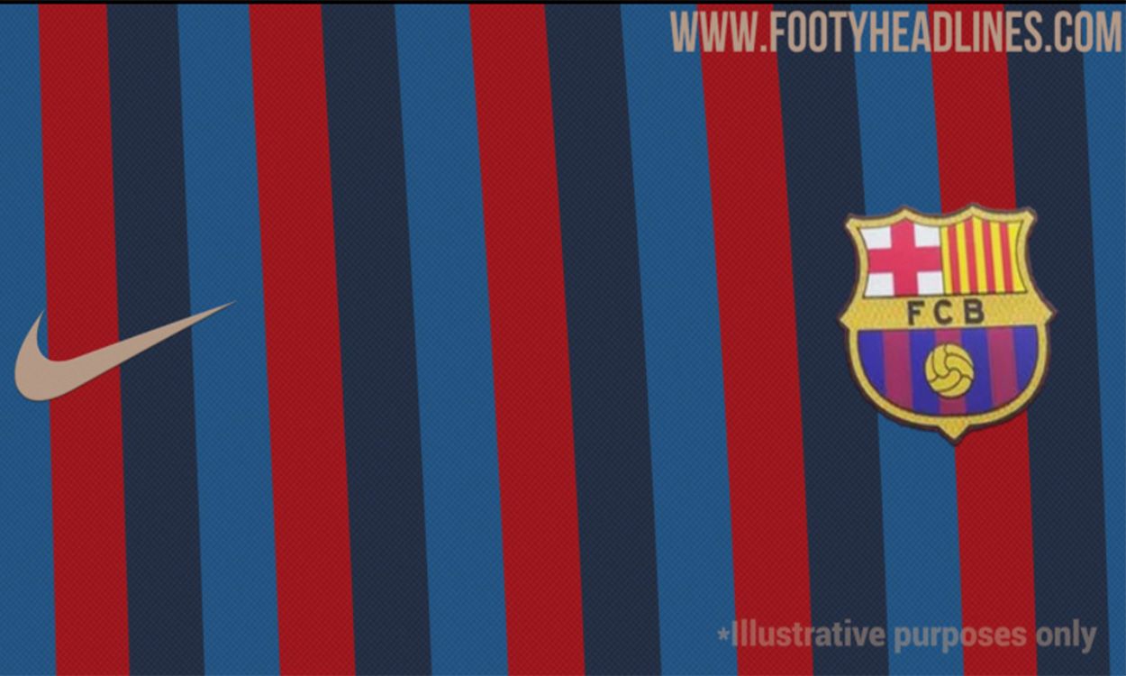 Posible camiseta del FC Barcelona para la temporada 2022-23. Fuente: Footyheadlines