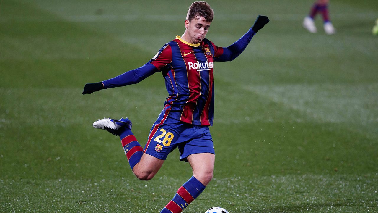 Nico González, midfield player of the Barça B