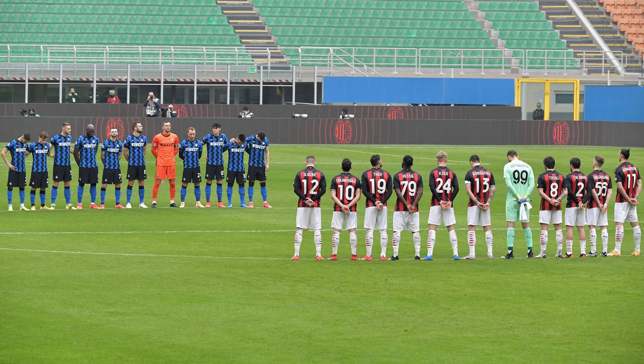 Inter Of Milan and Milan in a minute of silence