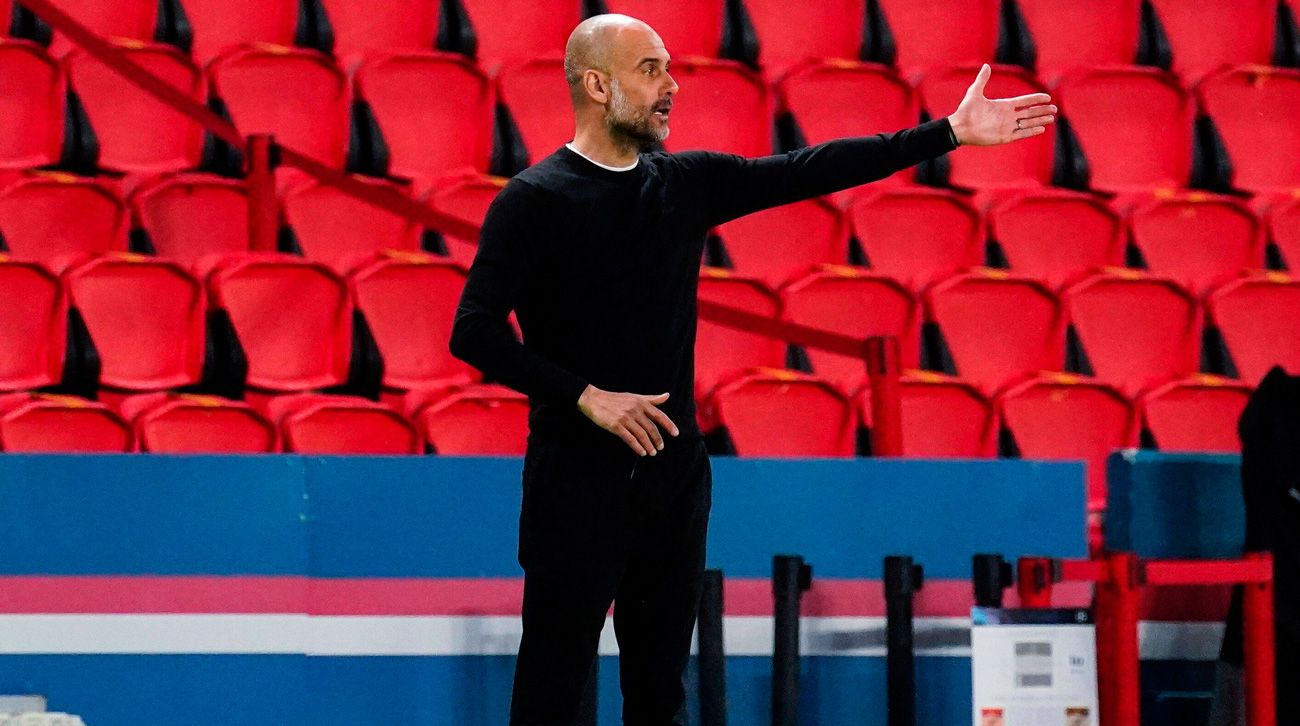 Pep Guardiola en el PSG-City de Champions