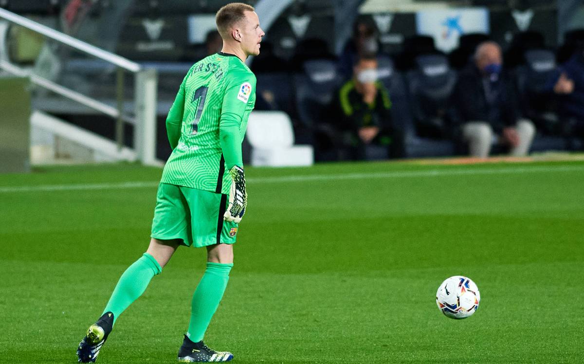 Ter Stegen durante un partido del Barça