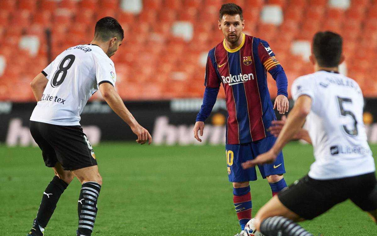 Messi en un partido frente al Valencia
