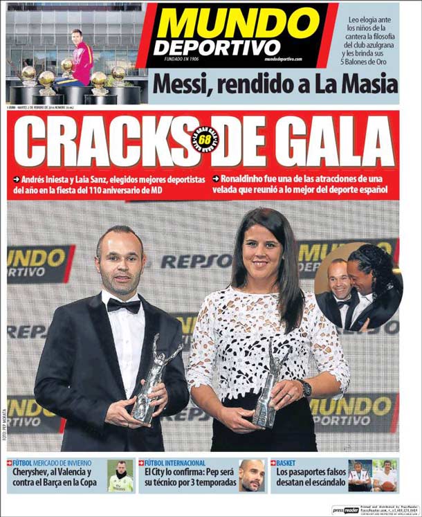 Cover of the periodic sportive world, Tuesday 2 February 2016