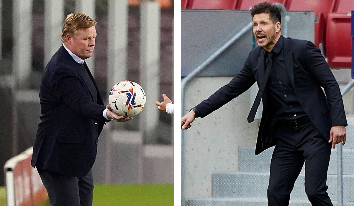Ronald Koeman and the 'Cholo' Simeone, trainers of the FC Barcelona and Athletic of Madrid
