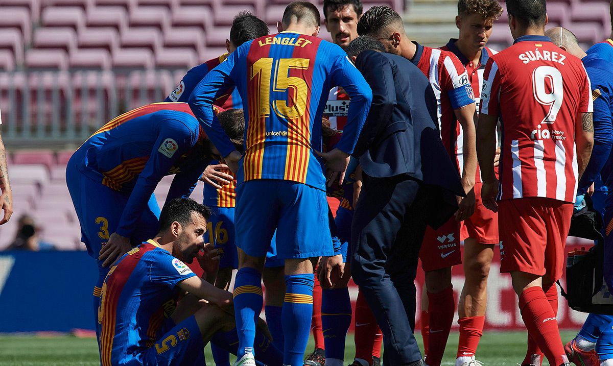 Sergio Busquets had to be substituted against the Athletic